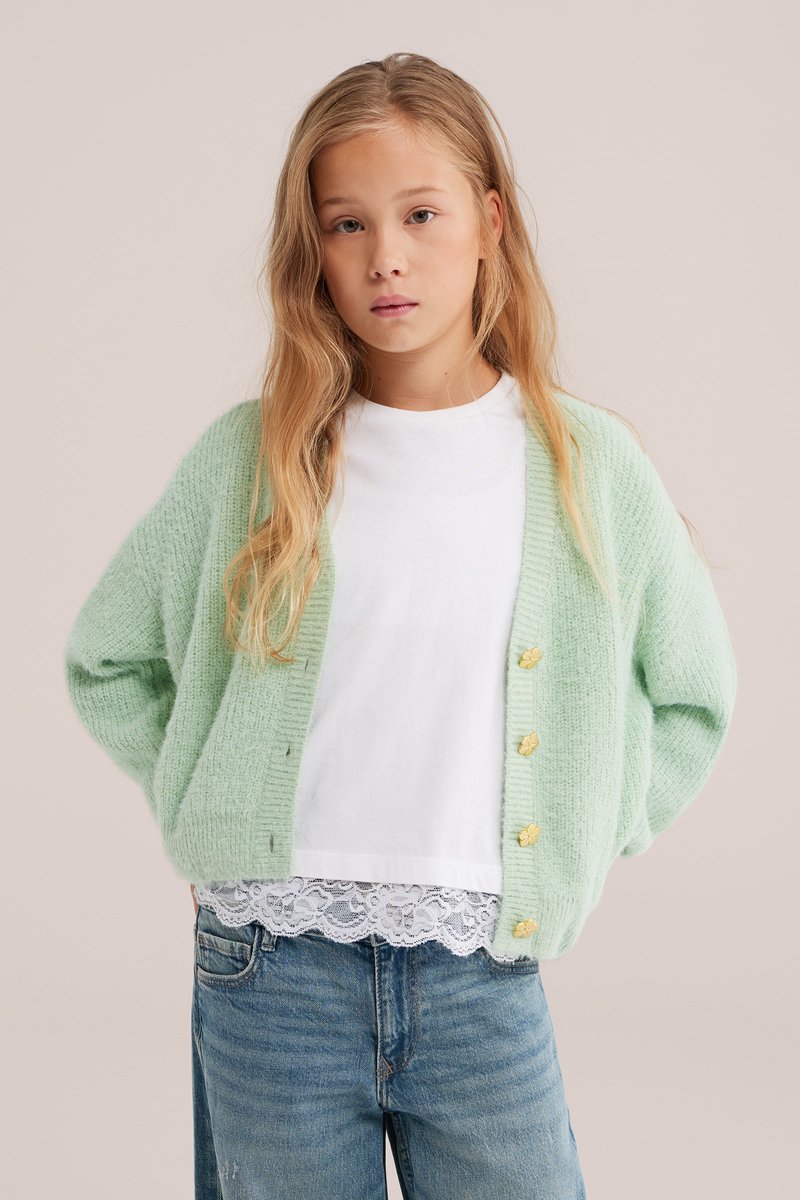 WE Fashion Meisjes gebreid vest met structuur