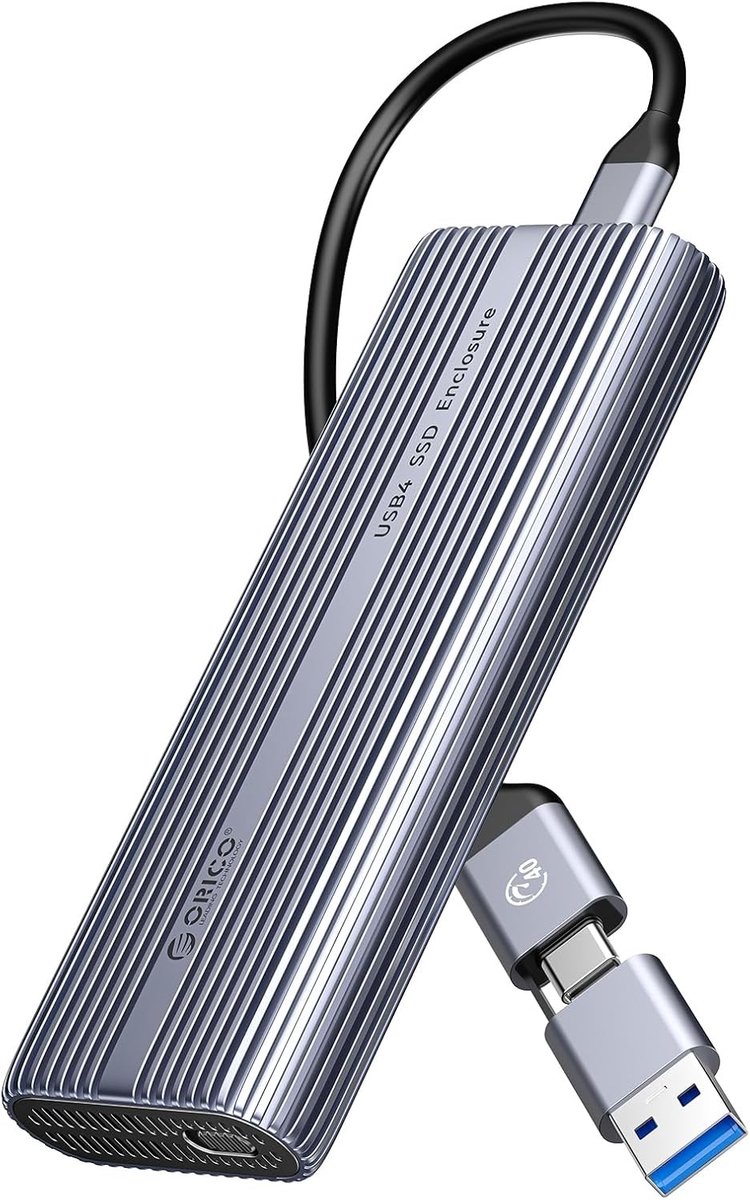 M.2 NVMe 40Gbps USB4 SSD Behuizing met Toolloze Installatie voor Thunderbolt en USB, Tot 3500MB/s, Aluminium Koeling en Compatibiliteit met Diverse Interfaces