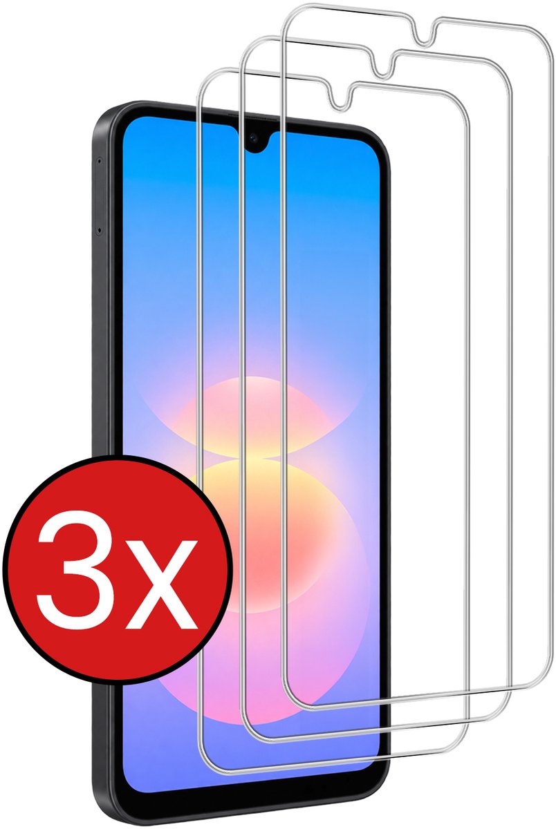 Screenprotector - 3 Stuks - Geschikt voor Samsung Galaxy A18 - Extra Sterk - Beschermglas - Gehard Glas - Tempered Glass - Screen Protector