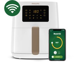 Philips Airfryer Connected 5000 Series - HD9255/30 - Heteluchtfriteuse - 4.1 liter (L) - RapidAir - 13 in 1 kookfuncties - Quickclean - 1400W - Wit