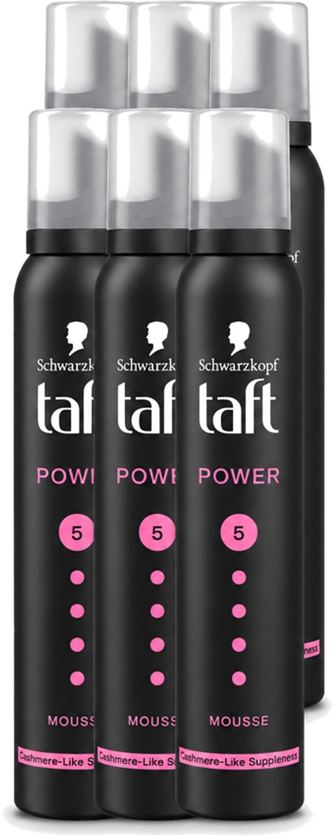 6 x Taft - Haarmousse - Power 5 - Zijdezachte hold - 200 ml - Voordeelverpakking - 6 stuks