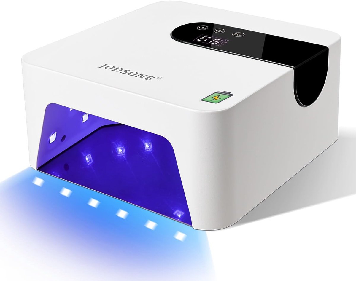 JODSONE U V Mini Nail Lamp Rechargeable Portable with 3 Timers and LCD Display for Nail Dryer Gel White - ShopVlot
