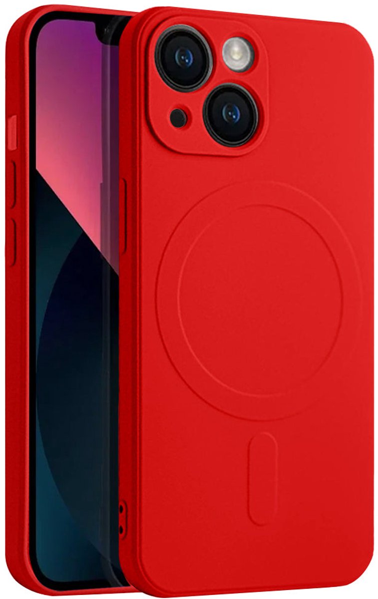 Casify Siliconen Hoesje geschikt voor MagSafe iPhone 13 Mini Hoesje - Rood