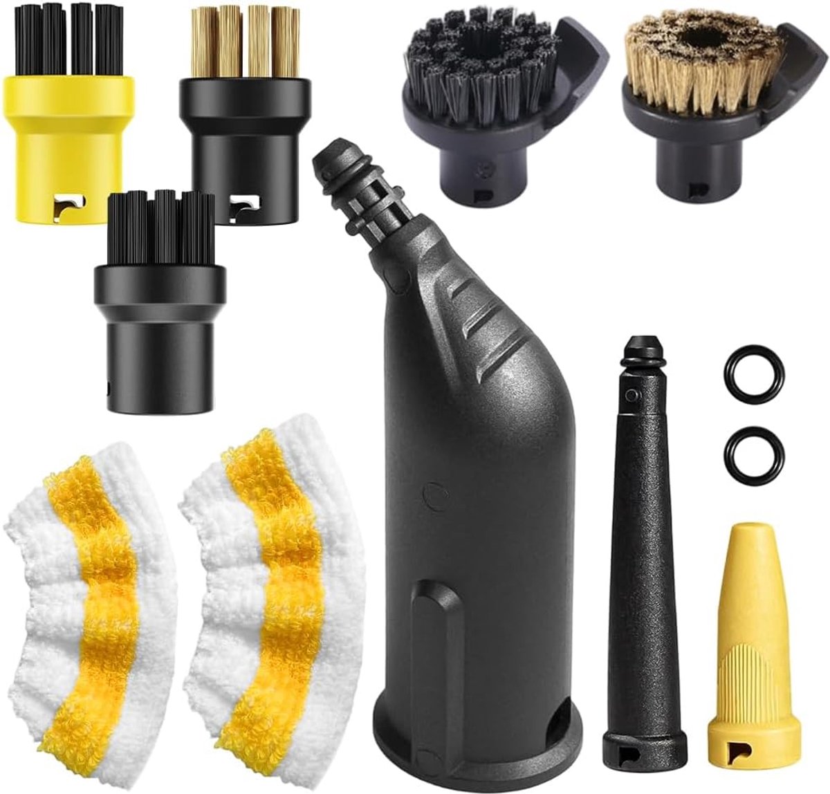 12 stuks stoomreiniger-accessoires voor Kärcher SC1/SC2/SC3/SC4/SC5, stoomreiniger-borstelset, verlengd mondstuk - ShopVlot