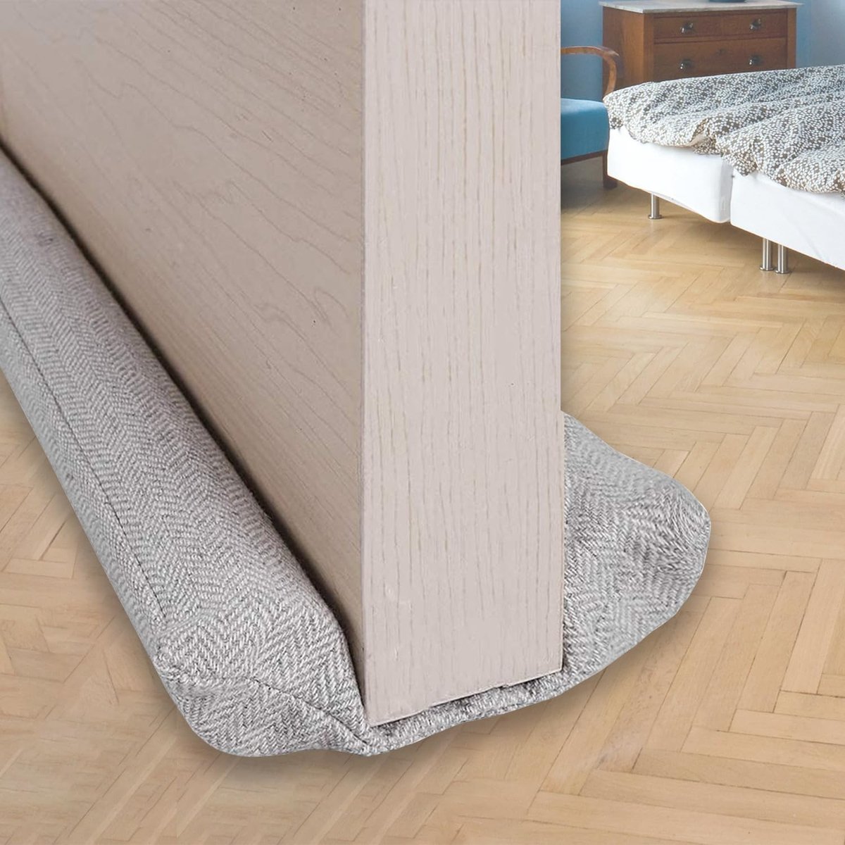 SnelShoppen - Tochtstopper voor onder deur, geluidsstopper, dubbelzijdige deurstopper, machinewasbaar 91,4 cm voor huis, kantoor, en meer