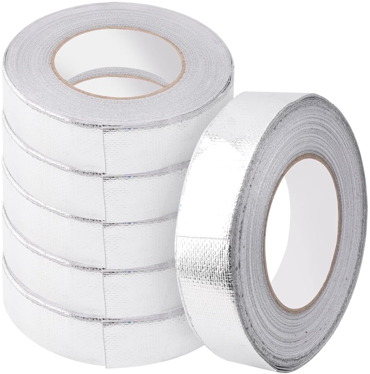6 Rolls Aluminium Adhesive Tape, 25 mm x 50 m, Aluminium Adhesive Tape, Heat Resistant, Aluminium Tape for Metal - ShopVlot