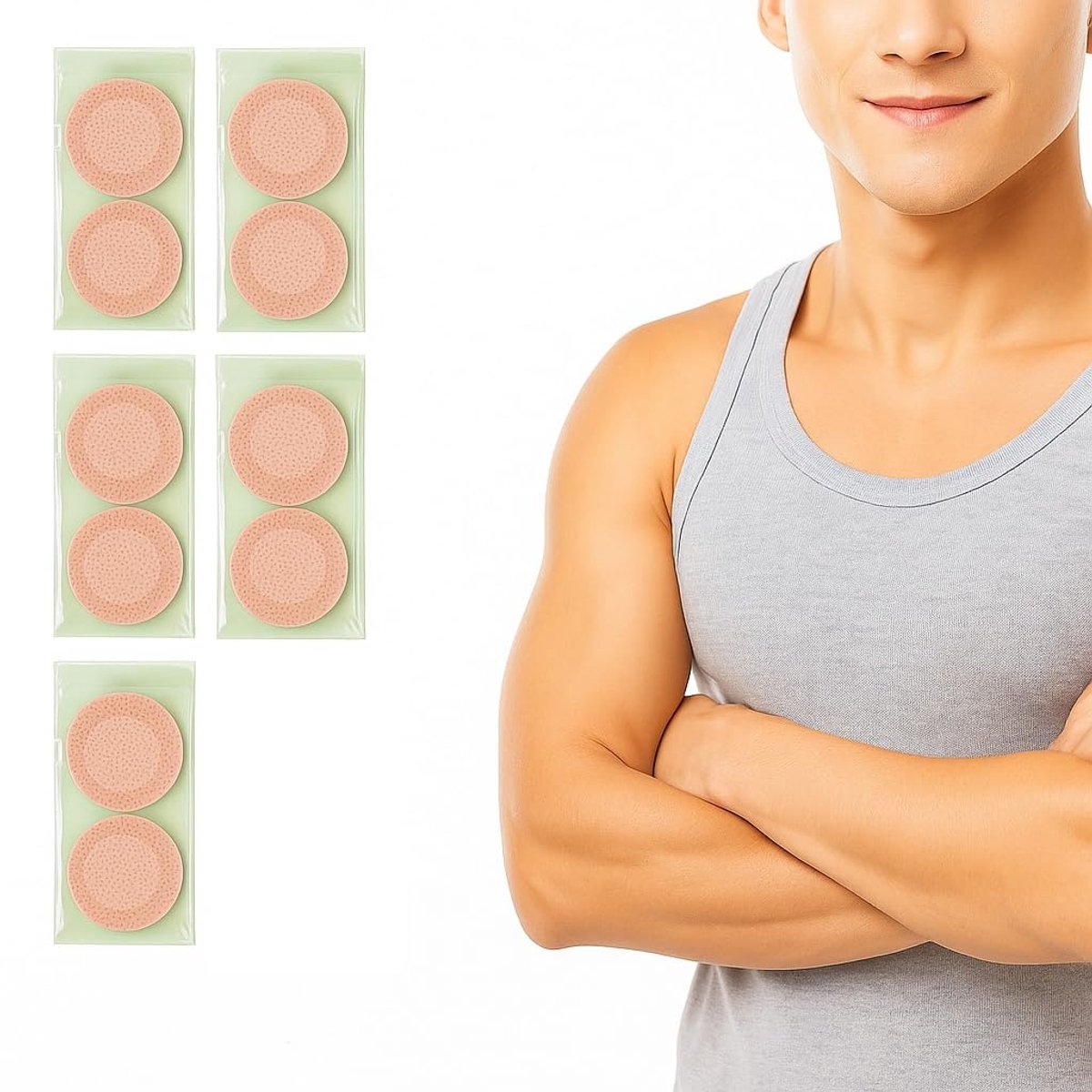 nipple covers heren 200 stuks - 45mm beige - ademend en comfortabel - voor hardlopen - ShopVlot