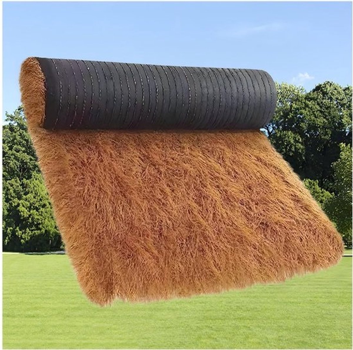 Rol kunstriet - Synthetisch grasdak - Tiki-hutdecoratie - UV-bestendig materiaal - 1x10 meter - Natuurlijk