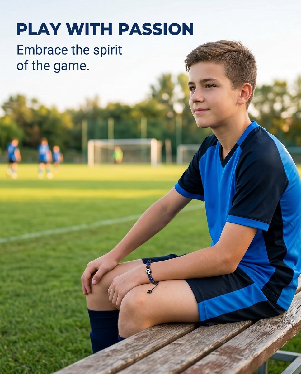 TAVYTH 1 x voetbalarmband voor jongens, cadeau voor verjaardag, voetbalfan, jongens, 5-16 jaar, sportsieraden voor - ShopVlot