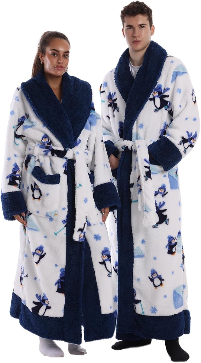 Badjas Super Zachte Flanel - Knusse Ochtendjas voor Sauna & Thuis | Universele Maat Dames Heren | Snel Droogend met Gevarieerde Designs