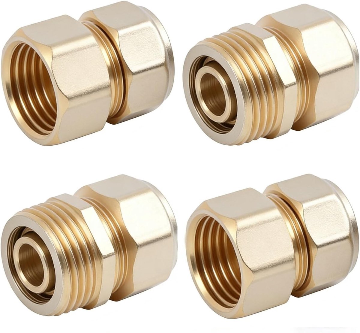 Robuuste Messing Klemring Schroefverbinding 16mm x 1/2 Inch AG voor Verwarmings- en Drinkwatertoepassingen, Duurzame Schroefverbindingen voor Koperbuizen en Veiligheid
