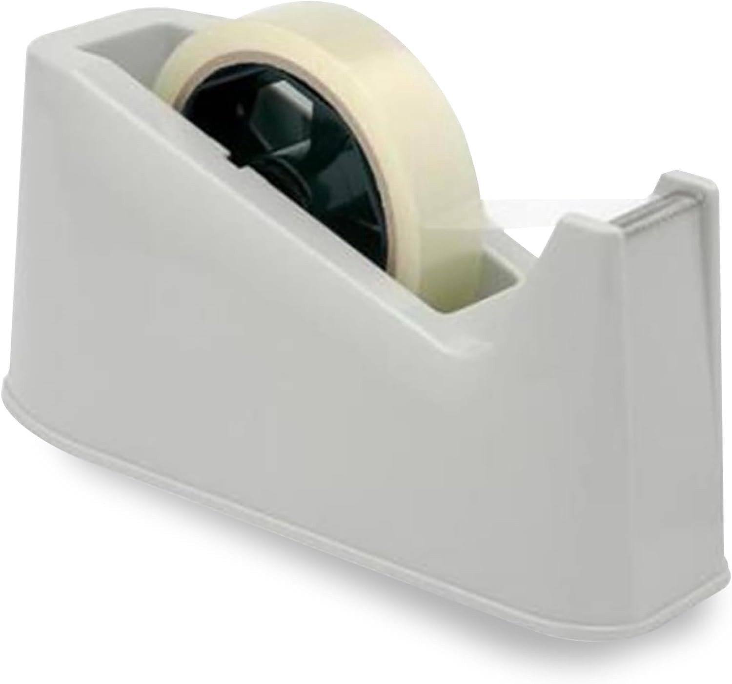 Duty Tapedispenser - Wit - 33 m - Antislip Rubberen Basis met Hoogwaardig Snijblad - Voor Bureaugebruik