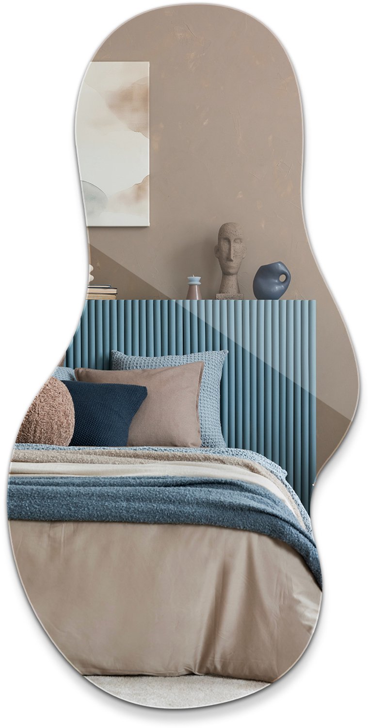 WallMuralia - Onregelmatige spiegel - 50 x 100 cm - Spiegel met onregelmatige vorm - Asymmetrische spiegel - Decoratieve wandspiegel - Modern wandspiegel