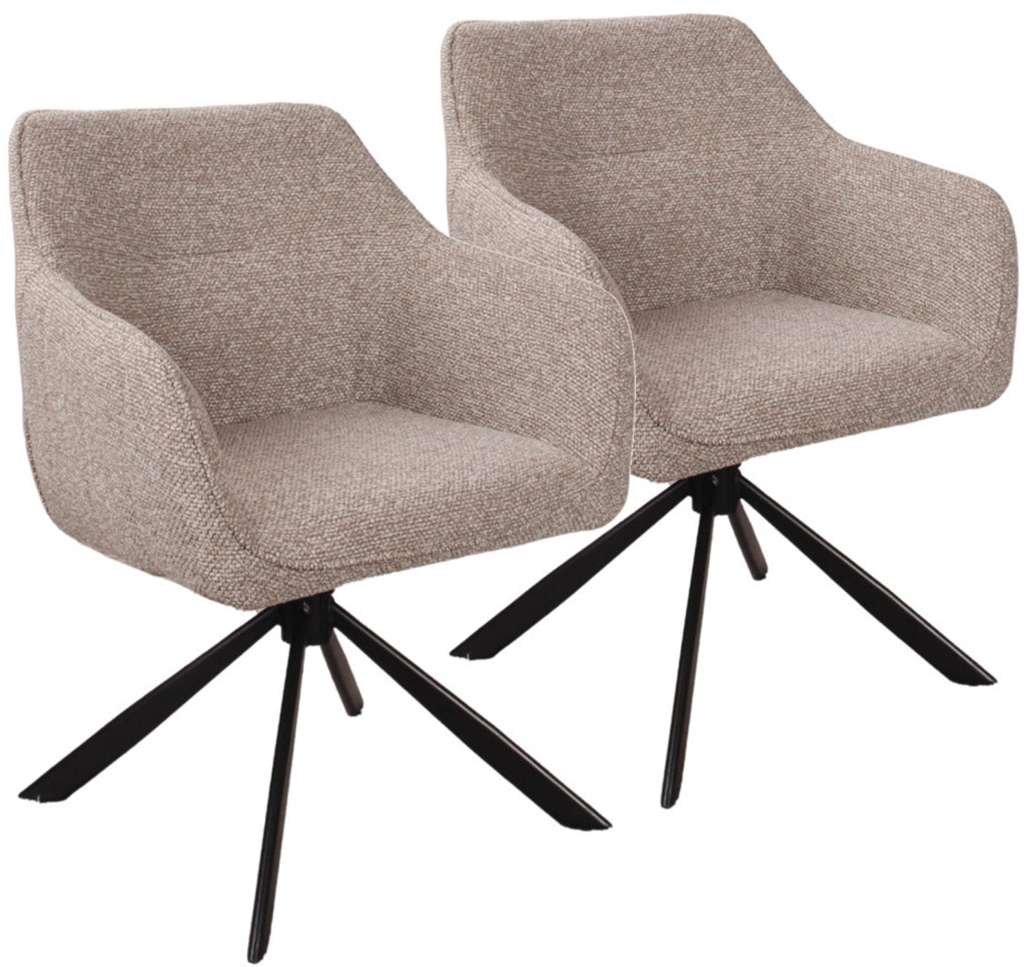 DS4U - - Seff armstoel met terugdraaifunctie - Set van 2 - Coffee - Stof