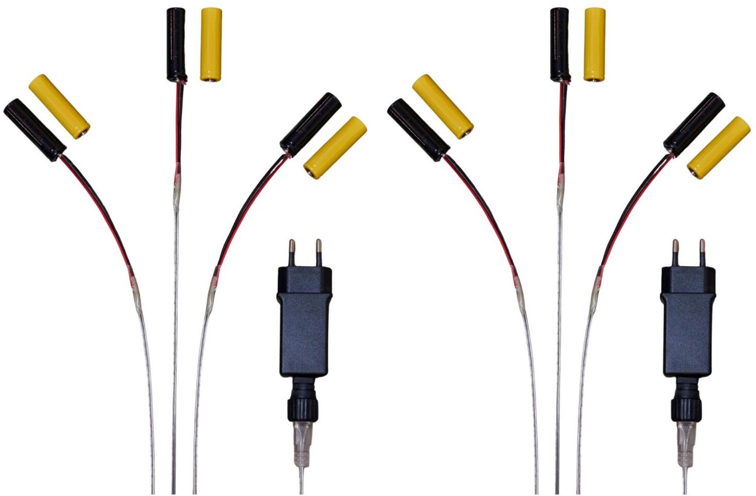 Batterijvervangers - voor 2x AA batterijen - 6 apparaten - Batterij Eliminator - batterij adapter