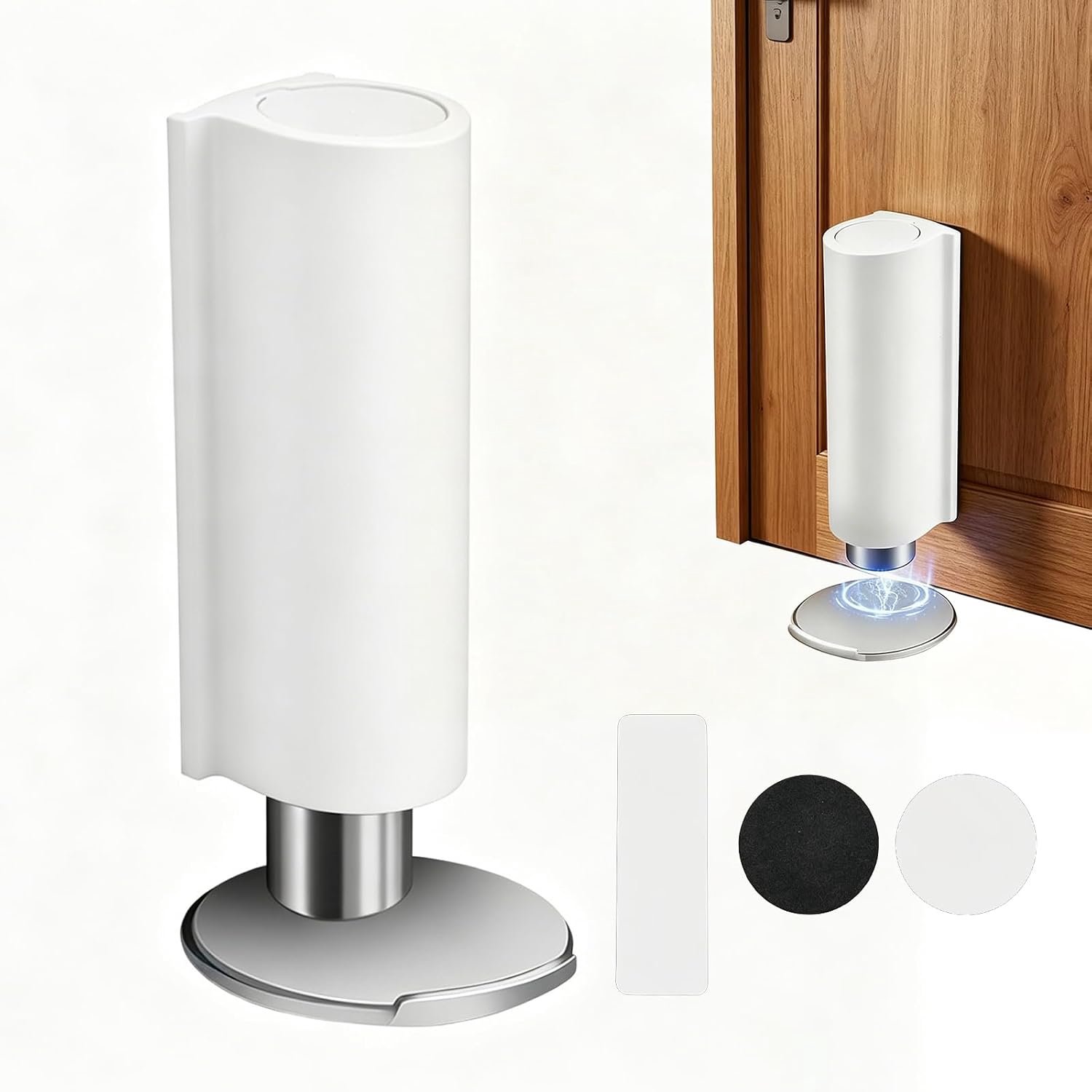 Magnetische deurstopper - zelfklevend - roestvrij staal - zonder boren voor binnendeuren - ServiceTopper