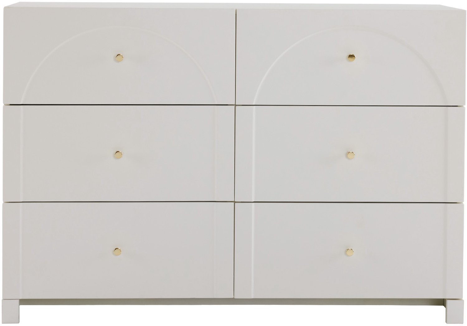 SONNENH Ladekast met 6 laden en boogvormige frontdetails - Crèmewit - 120 x 40 x 82 cm