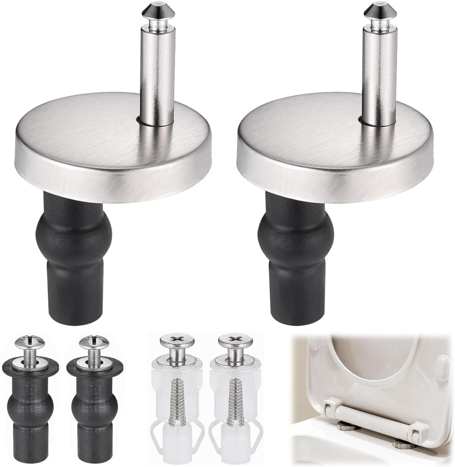 Deze 6-delige accessoire set voor toiletbrillen met softclose-systeem is eenvoudig te vervangen en is de ideale keuze voor snelle reparaties aan uw toiletbril.