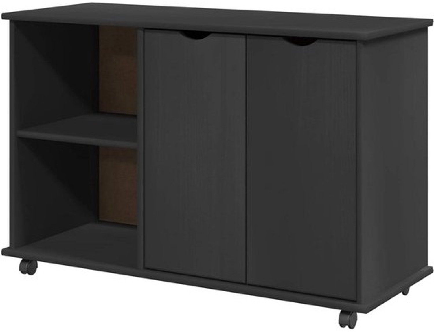Rollerkast - Opbergkast met laden - Voor kantoororganisatie - Massief grenenhout - 100 x 39 x 655 cm - Bruin