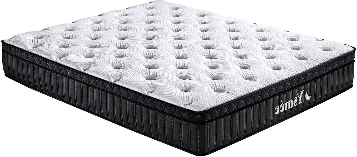 Vente-unique Matras 140 x 190 cm hybride pocketveren 5 zones en traagschuim D 30 cm - TAVILI Wit