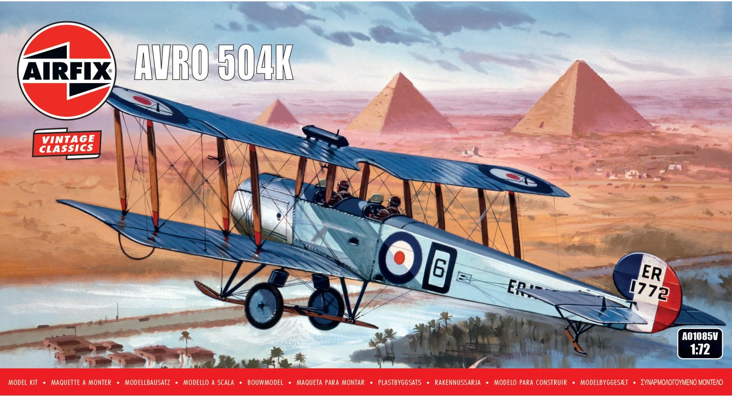 Airfix Modelbouwpakket Vliegtuigen - 01085V Avro 504K WWI - Vintage Classics - Brits Trainingsvliegtuig Plastic - 1:72 - Modelbouw