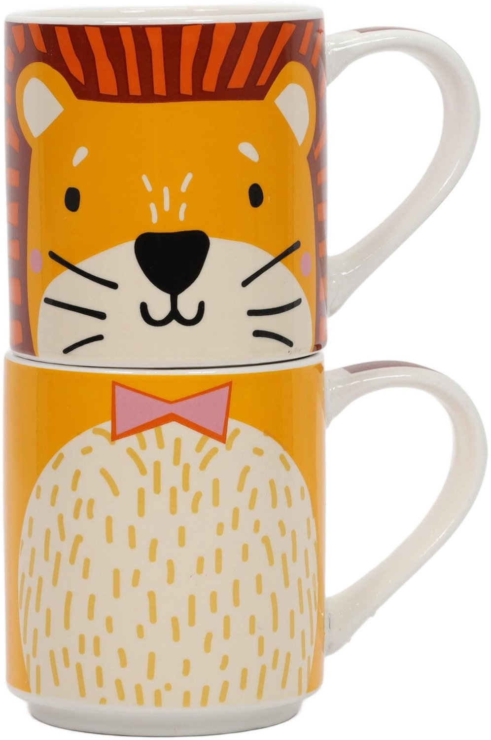 Siaki - Cadeauset: 2 porseleinen mokken voor kinderen, 2 x 265 ml