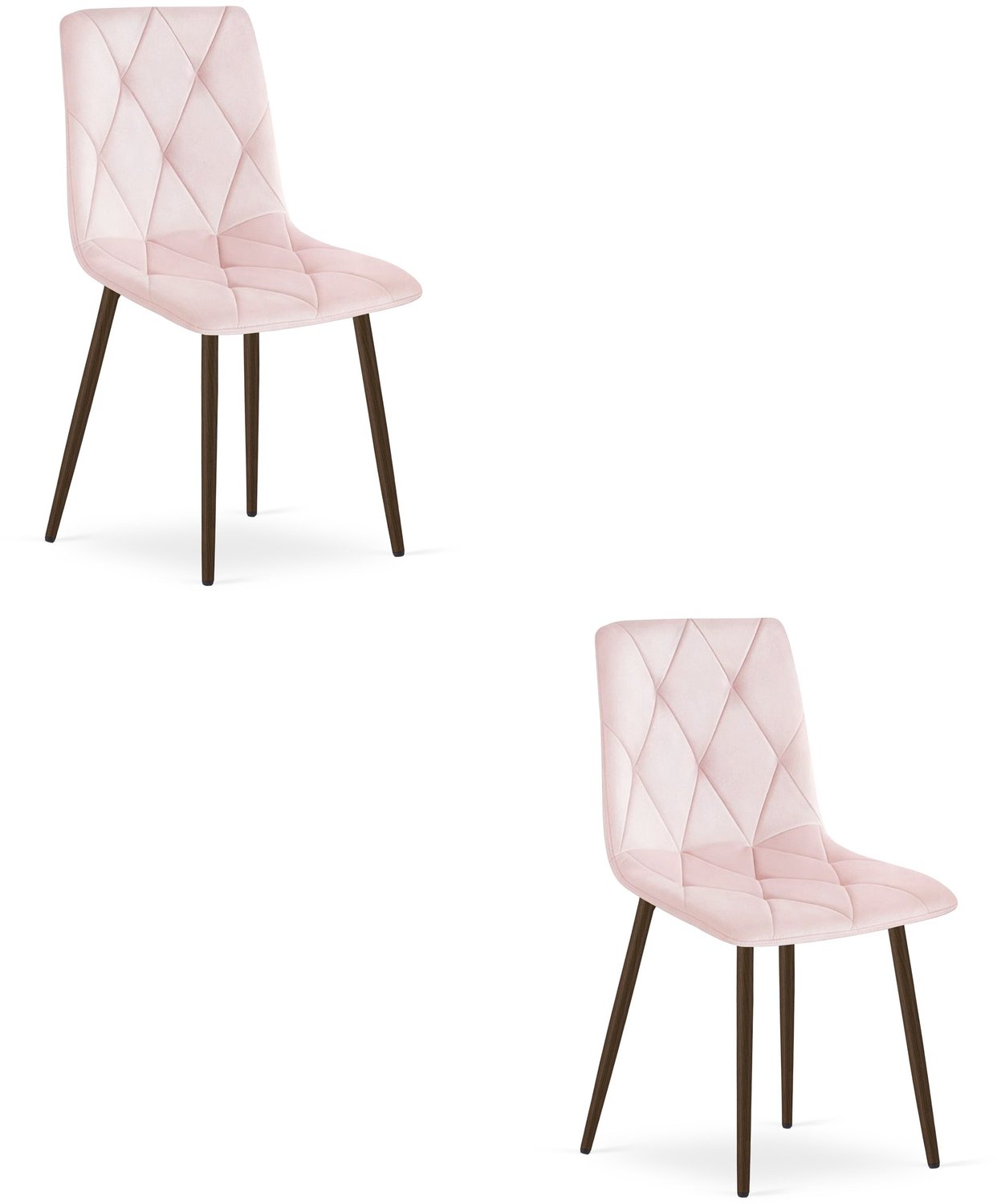 LEOBERT LIBRA Eetkamerstoelen – Set van 2 – Groen Velvet – Walnootkleurige Houten Poten – Comfortabele Gestoffeerde Zitting – Modern Design – Velvet Stoel voor Woonkamer, Keuken en Eetkamer – Max. 110 kg per Stoel