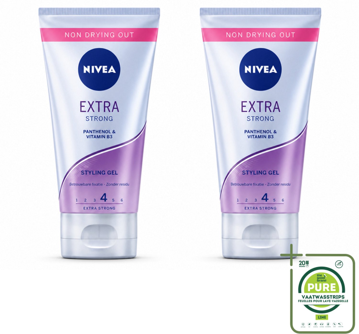 2 x NIVEA - Stylingsgel - Extra Sterk - Betrouwbare Fixatie - 150 ml - Grootverpakking - Vaatwasstrips - Styling Gel - Haar Fixatie - Gezond Haar - Haar Verzorging - Haar Bescherming
