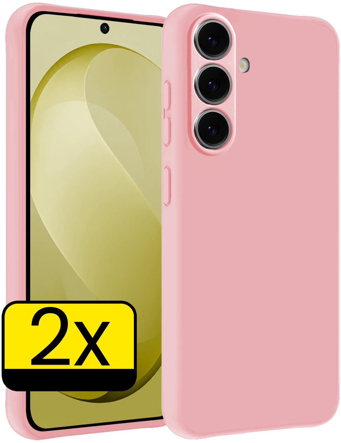 Hoesje - 2 Stuks - Geschikt voor Samsung Galaxy S26 FE - Sterk & Shockproof - Case Siliconen - Back Cover - Telefoon Hoes - Telefoonhoesjes - Lichtroze