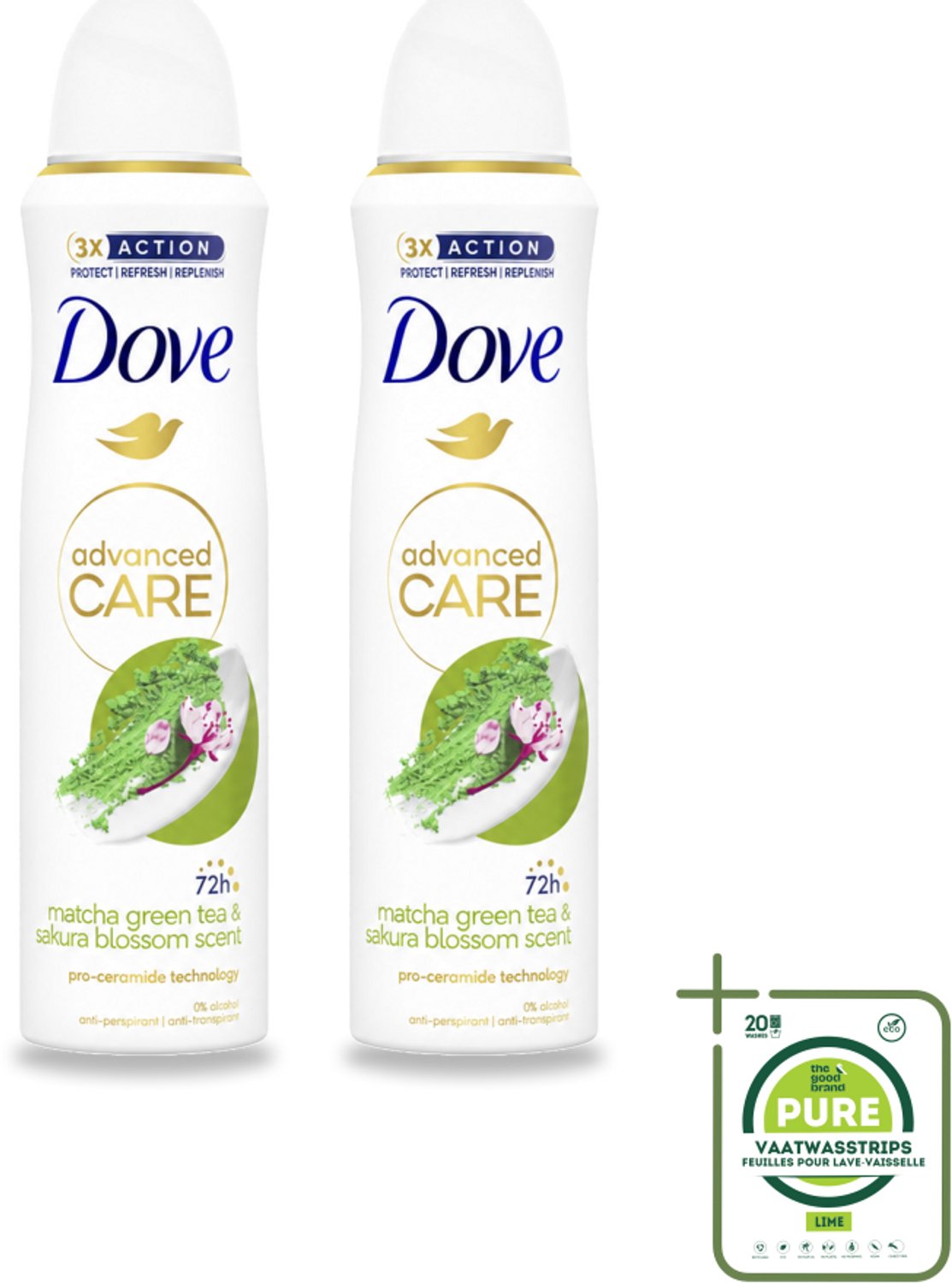2 x Dove Deodorant Spray - Matcha & Sakura - 150 ml - Grootverpakking - Deodorant Spray - Matcha En Sakura - Anti-transpirant - Zweetvermindering - Frisheid