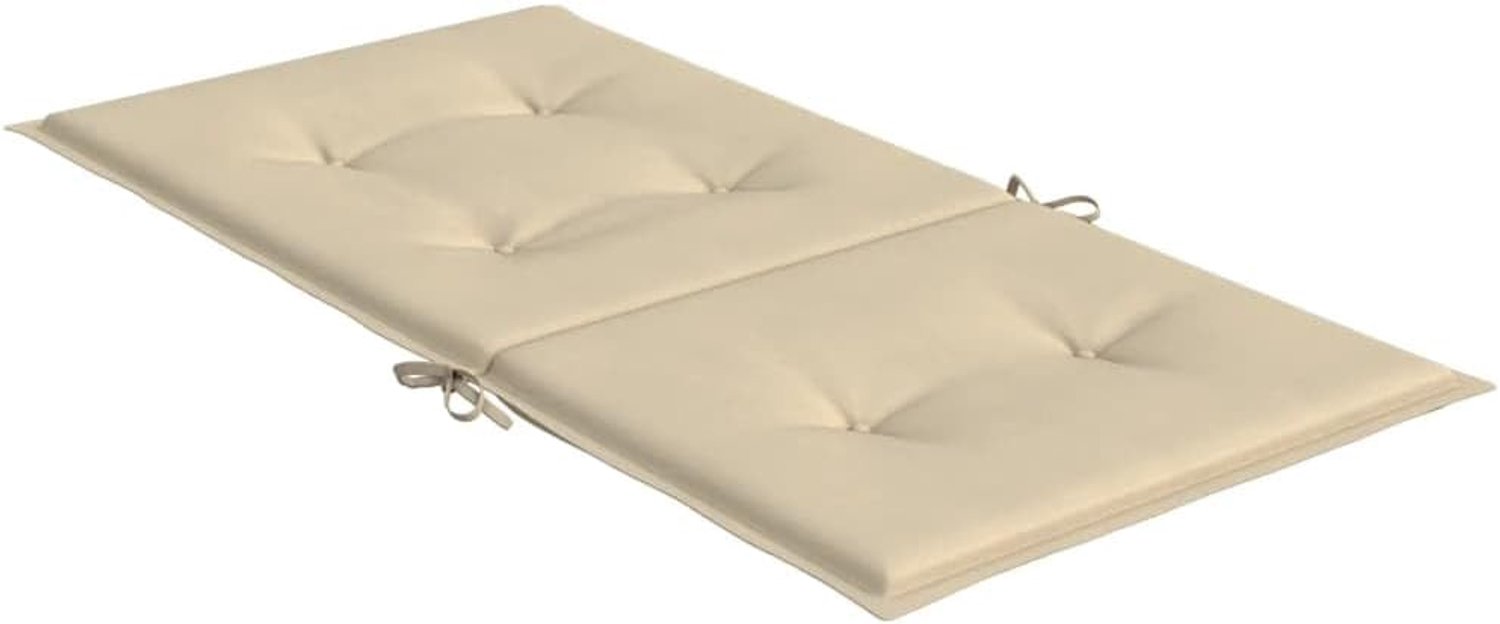 Zitkussen voor terrasmeubels, zitkussen voor buiten, tuinstoelkussens voor lage rugleuning, 6 stuks, beige, 100 x 50 x 3 cm