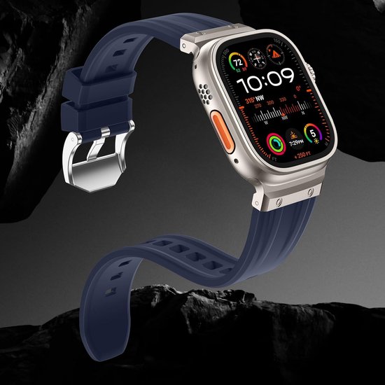 Tasikar Sportband compatibel met Apple Watch Ultra Band 49 mm 45 mm 44 mm 42 mm, heren roestvrij staal metalen siliconen vervangende band voor iWatch Ultra 2 Ultra Series 9 8 7 6 5 4 3 2 1 SE — afbeelding 5