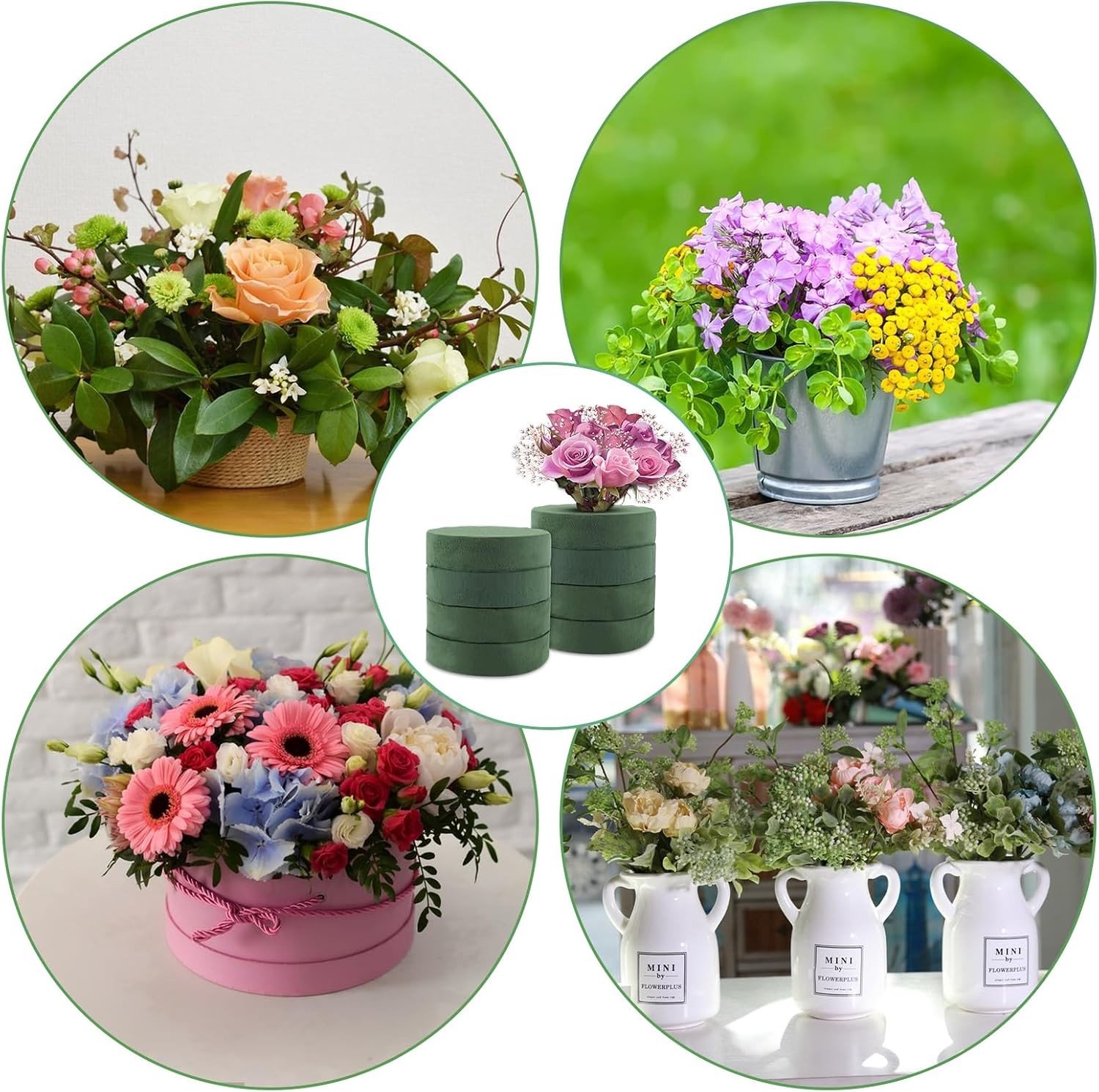 Set van 8 Bloemsponsen 18 x 4 cm - Groene Schuim voor Bloemstukken - Ideaal voor Creatieve Arrangementen en Knutselen
