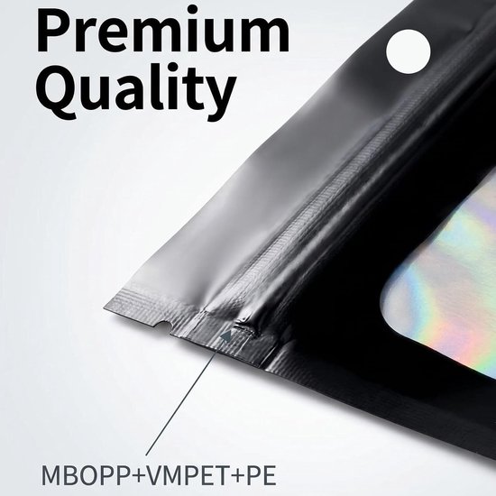 100 stuks kleine Mylar-zakken, ritszakken, zakken met druksluiting, Baggys, Cali Packs, kleine zakken, hersluitbaar, ondoorzichtig, zwart, 9 x 12 cm — afbeelding 5