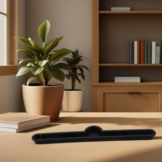 2 Stuks Tafelmontage Kanaal Zwarte Plastic Groef Inzetstuk Vouwtafel Accessoires Zonder Gereedschap Universele Vervangende Bed Tray Onderdelen Tablet Houder Steun — afbeelding 2