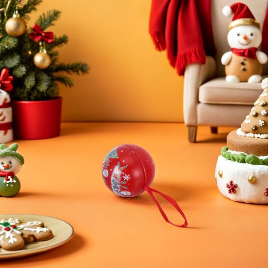 5 Stuks kerst hangende decoratie opbergboxen snoep kerst decoratie koektrommel metalen blikken met deksel losse theepot kerstversieringen voor kinderen — afbeelding 3