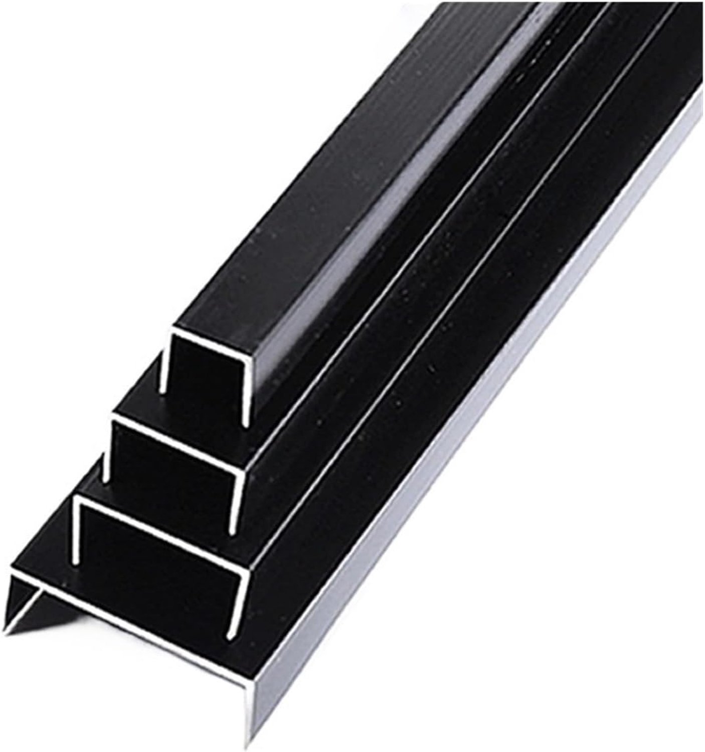 6063T5 Zwart Aluminium U Kanaal Sterk Kanaal Profiel Meerdere Pack van 2 (10x10x8mm) voor DIY Bouw en Thuis Projecten