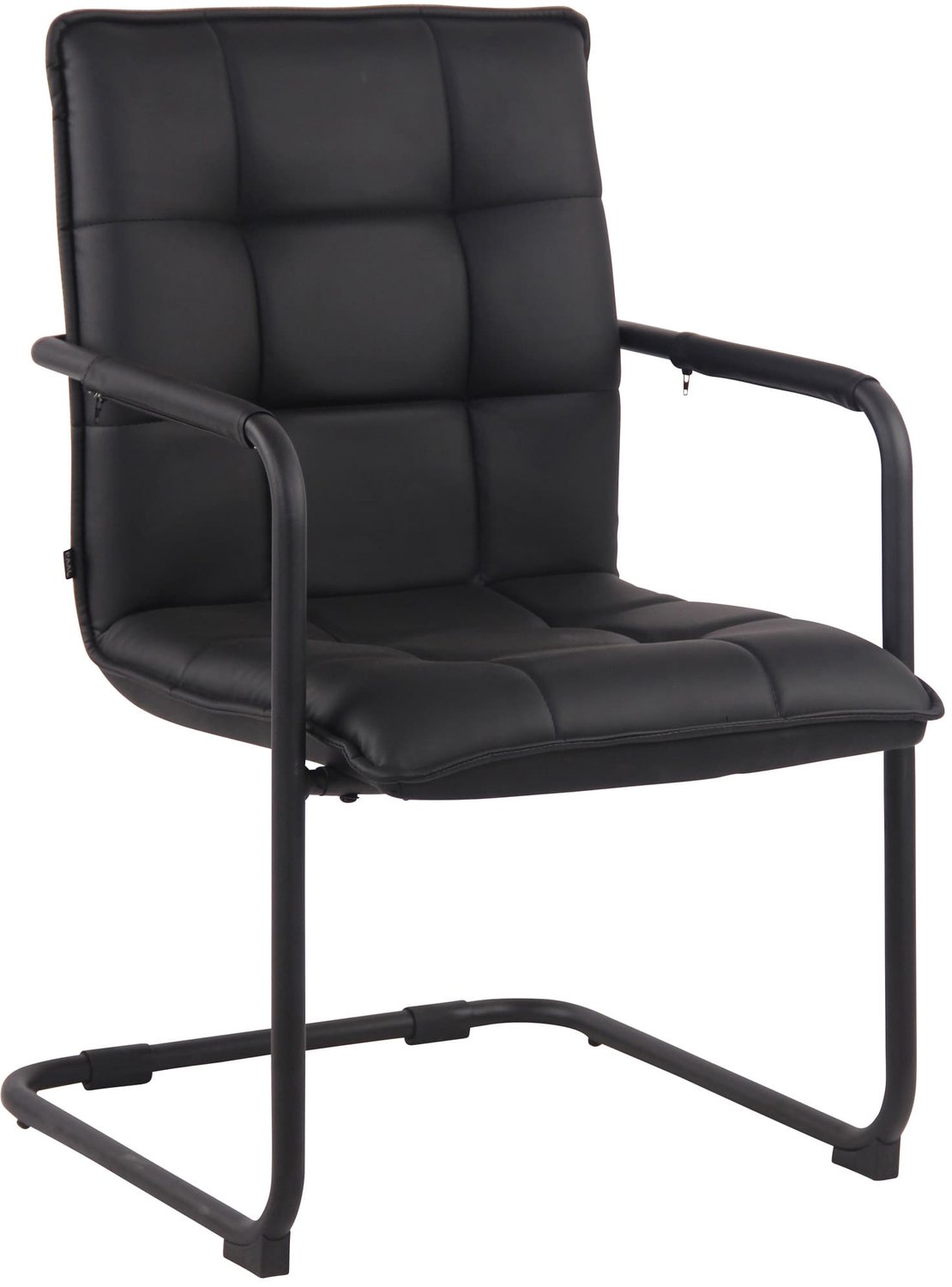 Bezoekersstoelen set van 2 - met armleuningen - kunstleer - zwart
