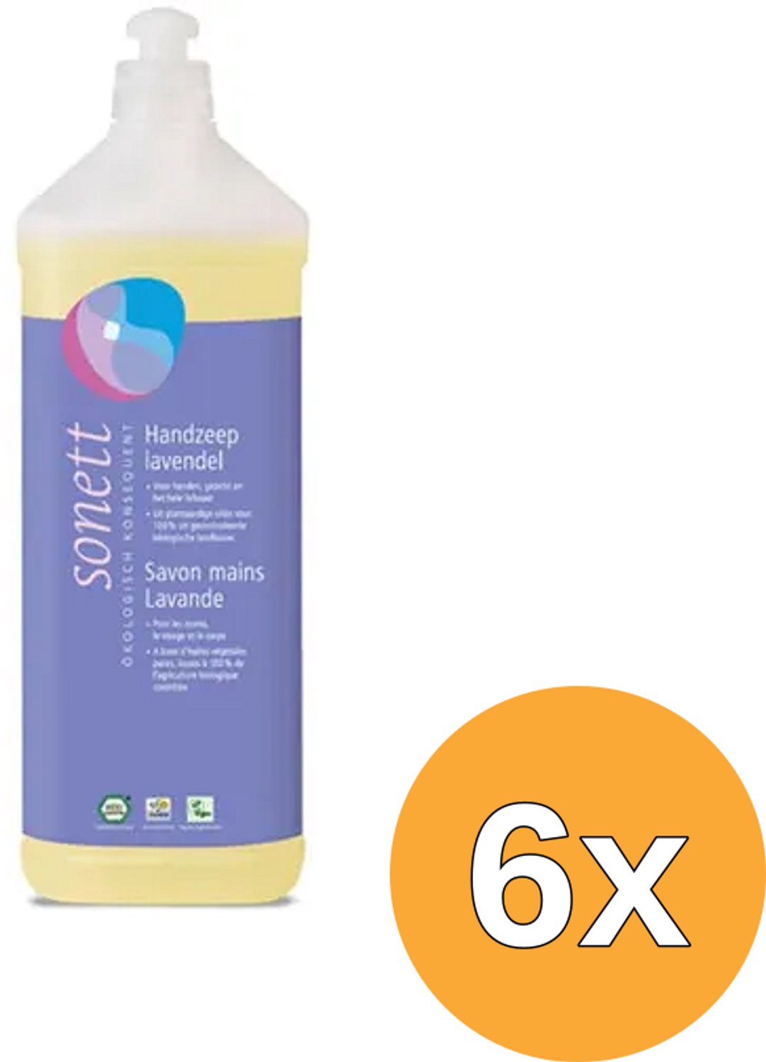 6x Sonett Handzeep lavendel vloeibaar (1000 ml)