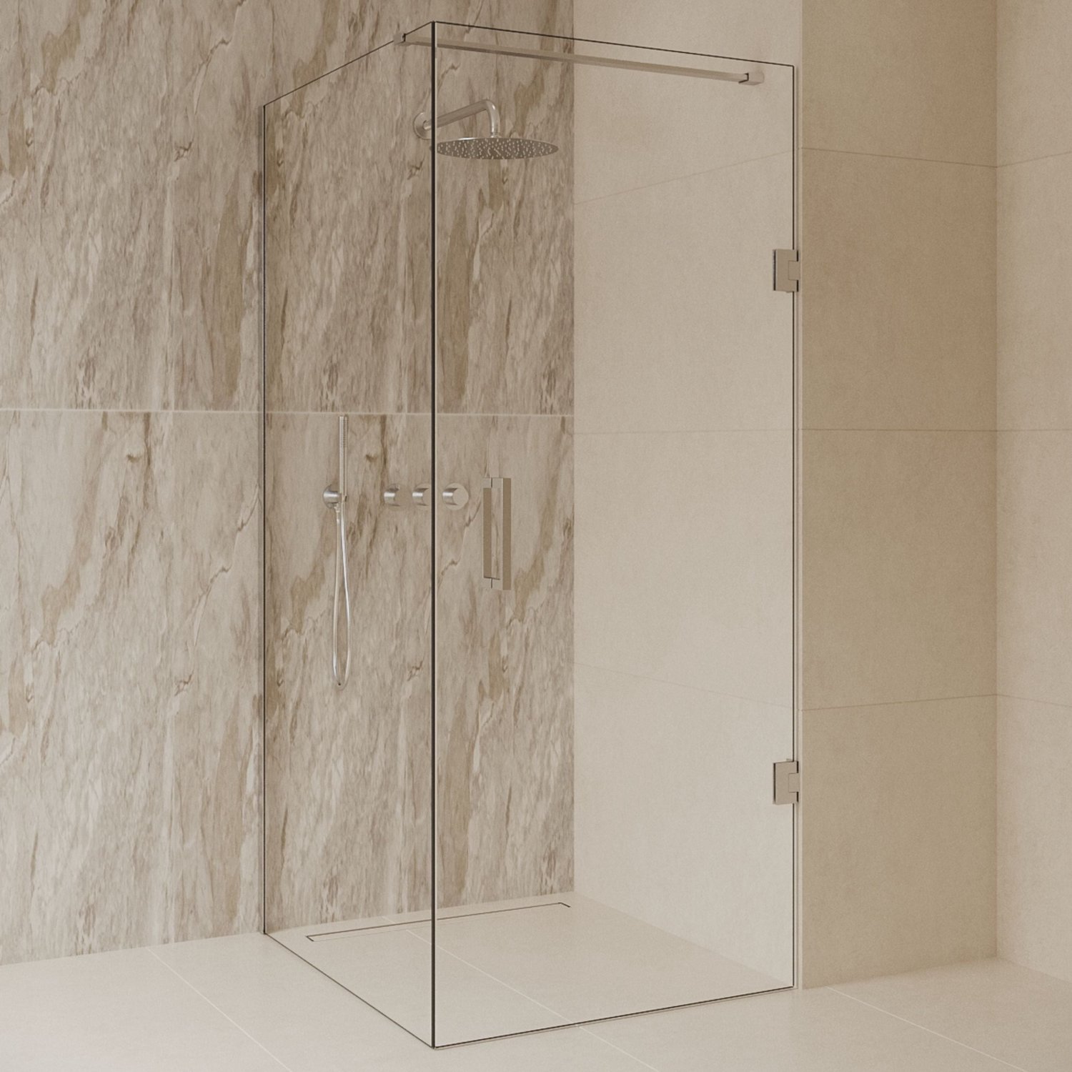 Sanitado Dalis Douchecabine Helder Glas RVS Profielen 140x100 cm