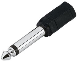 CABLEPELADO audio-adapter, stereo 3.5 mm jack naar 6.35 mm mono-plug - PVC - Zwart