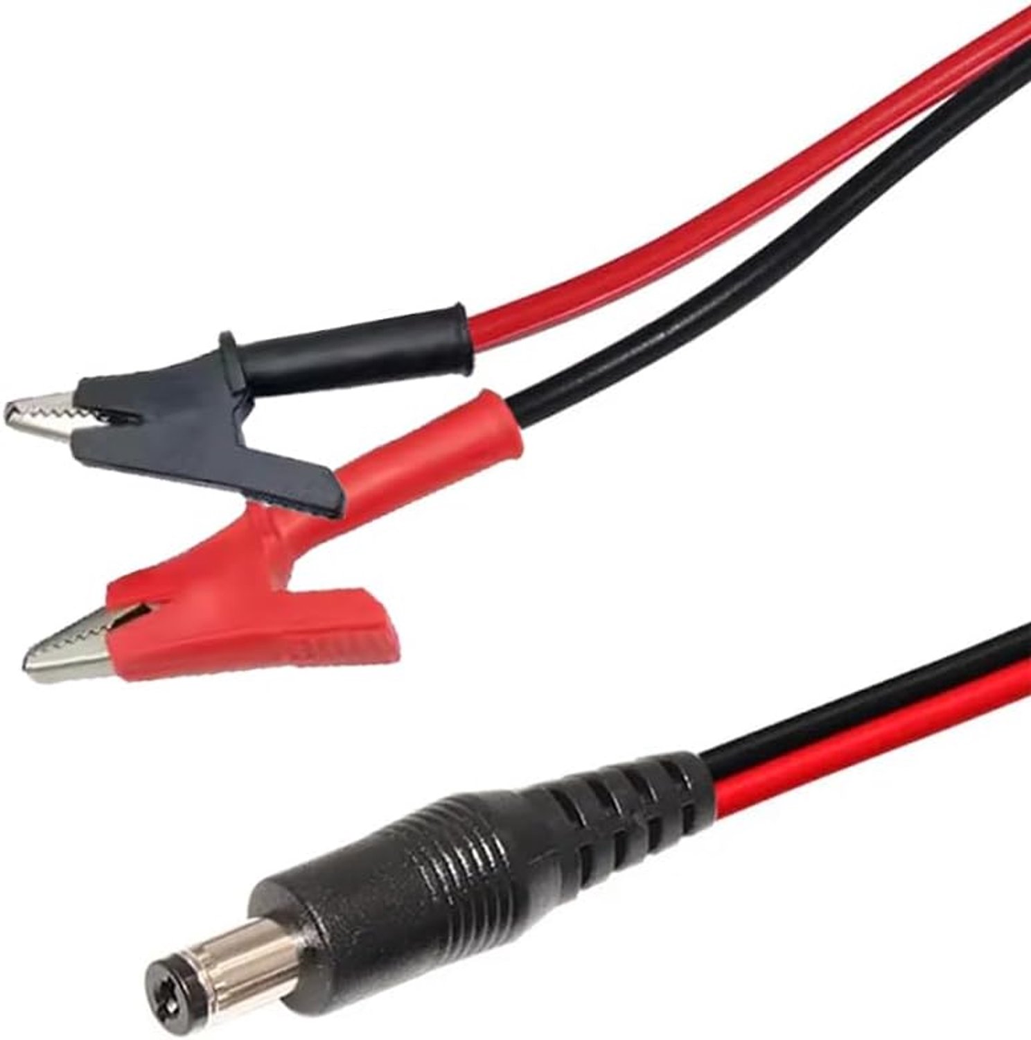 G49S Auto krokodillenklemmen naar DC 5,5 mm x 2,1 mm inbouwbus verlengkabel, accuklemmen naar DC batterij jumper kabel