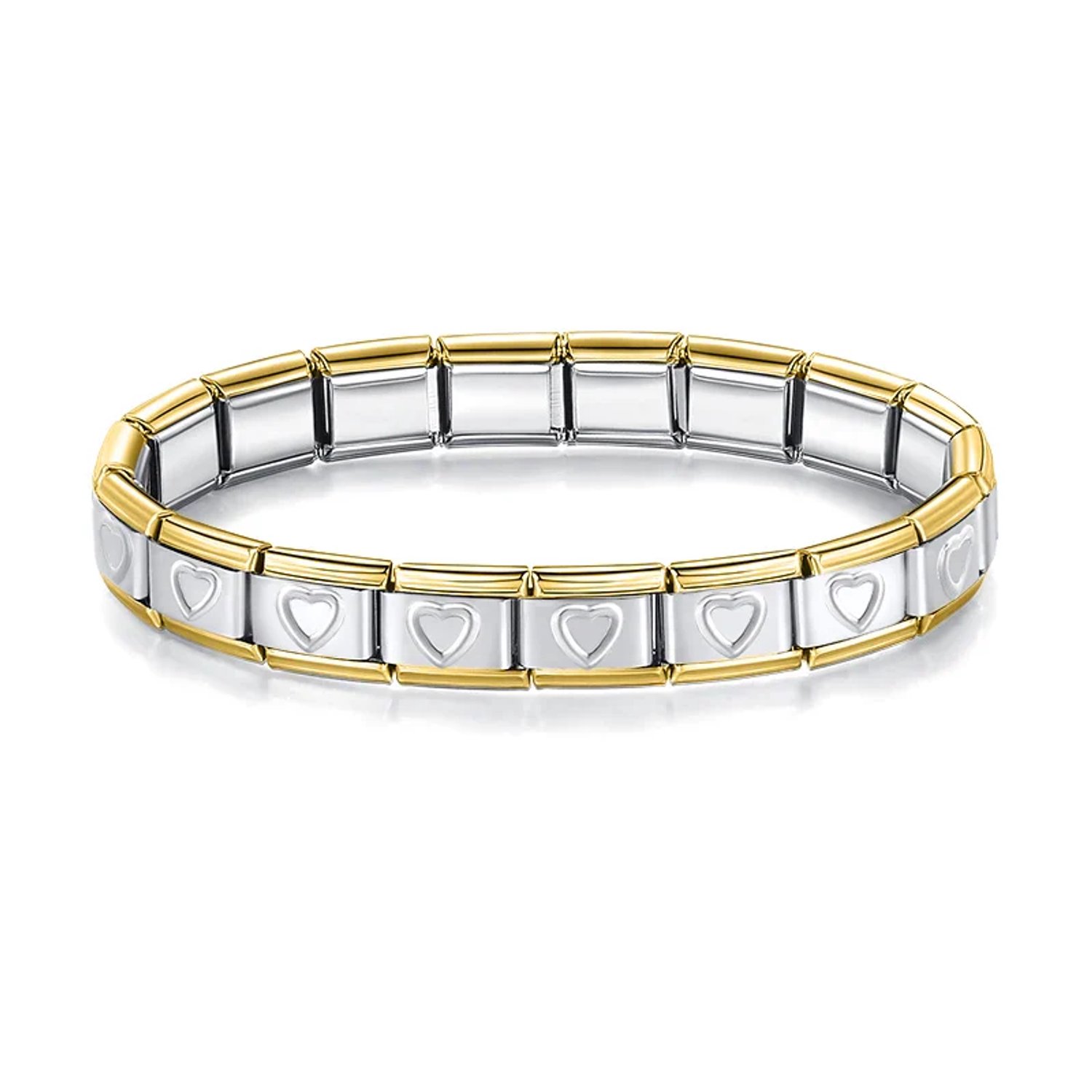 Armband Goud met Zilveren Lovely Hearts