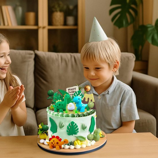 26 stuks luxe dinosaurus taartdecoratie 3D taartdecoratie Dino Cake | Feestdecoratie, dino-thema, taartdecoratie, geschikt voor baby's, kinderen, verjaardagsfeestdecoraties — afbeelding 5
