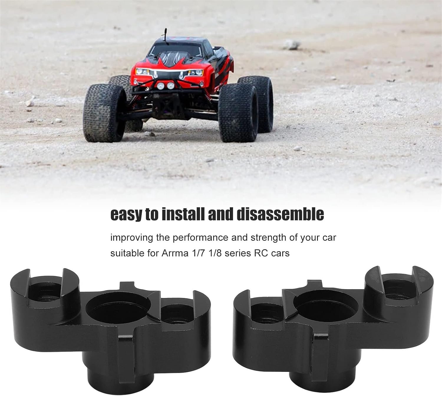 RC Auto Stuurblokken Aluminiumlegering Upgrade (Zwart)