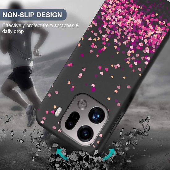 Xiangyun WM85 Hoes voor mobiele telefoon voor Oppo Find X9 Pro hoes met 1 stuk gehard glas beschermende folie, zwart siliconen Soft Crystal Black krasbestendige TPU beschermhoes (6,78 inch) — afbeelding 2