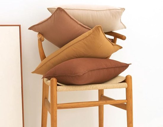 2 stuks eenvoudig gewassen katoen effen geperste rand kussensloop klassiek en tijdloos, pure kleur eenvoudige kussensloop, met elk bed is briljant 17,7x17,7 inch (groen — afbeelding 4