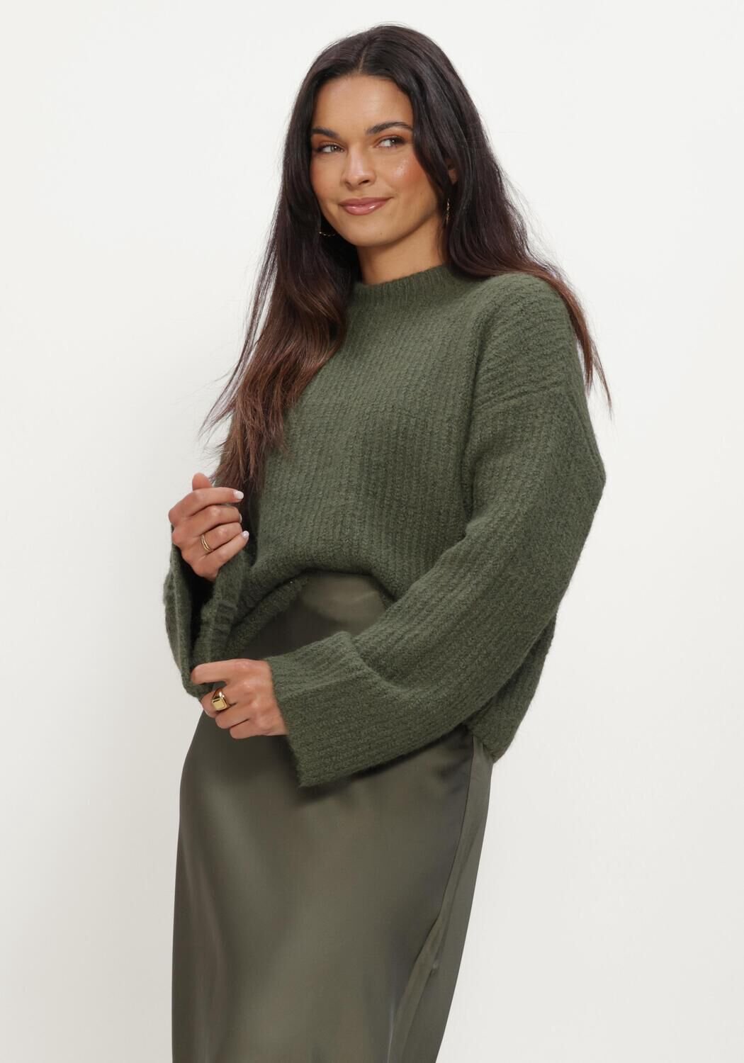 EDITED Salome Jumper Truien & vesten Dames - Sweater - Hoodie - Vest- Groen - Maat 34