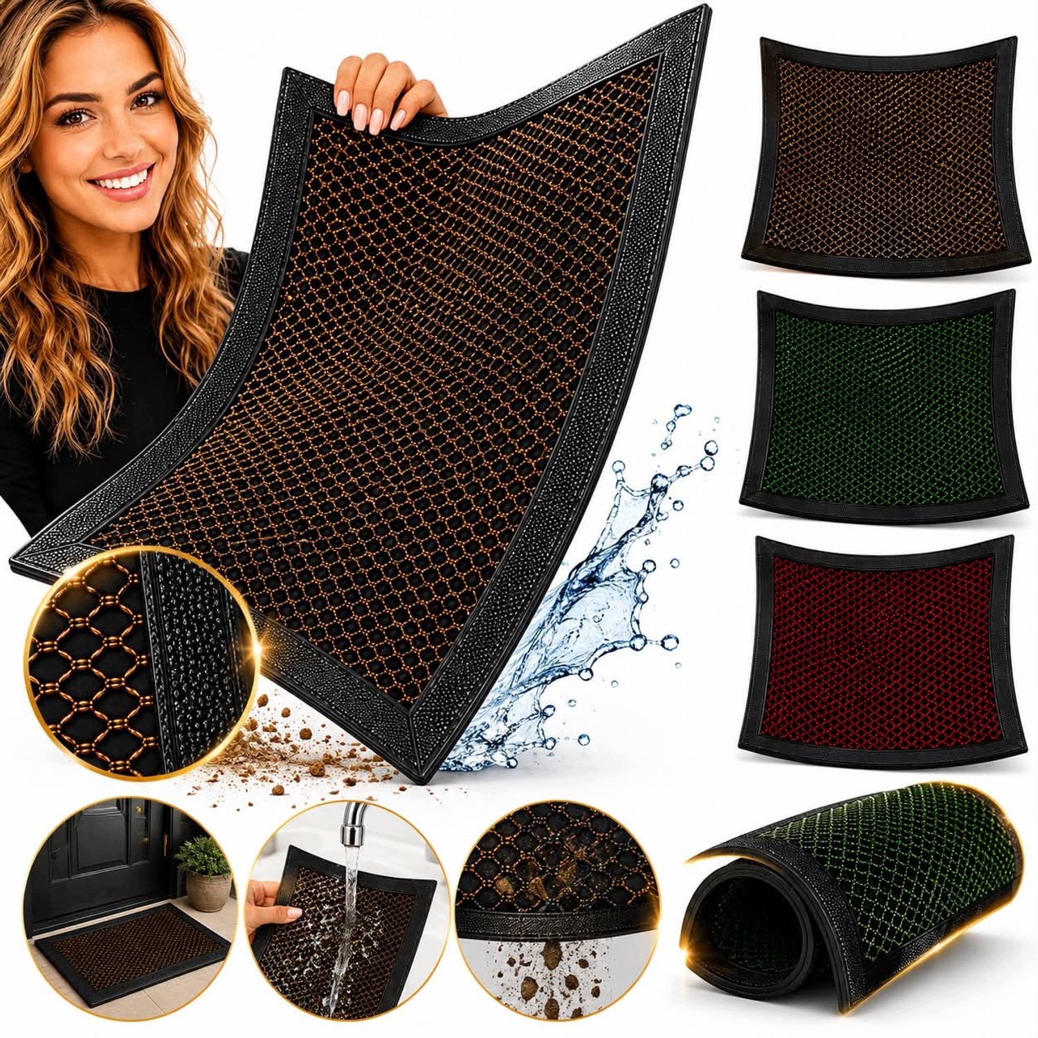 Deurmat 40x60 cm Rubber Open Structuur Antislip Mat