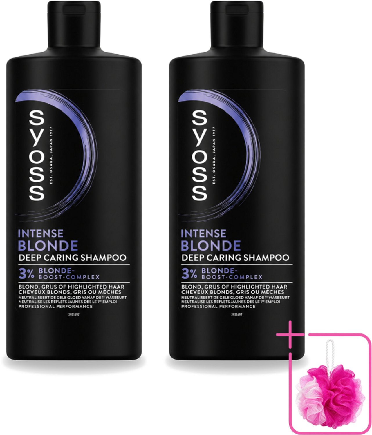 2 x Syoss – Shampoo – Blonde – 440 ml - Bulkverpakking - Blond haar - Douchemop - Koel blond